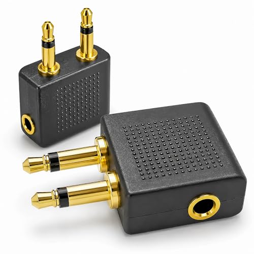 Amazon.co.jp: 金メッキ飛行機フライトヘッドホンアダプター(2個パック